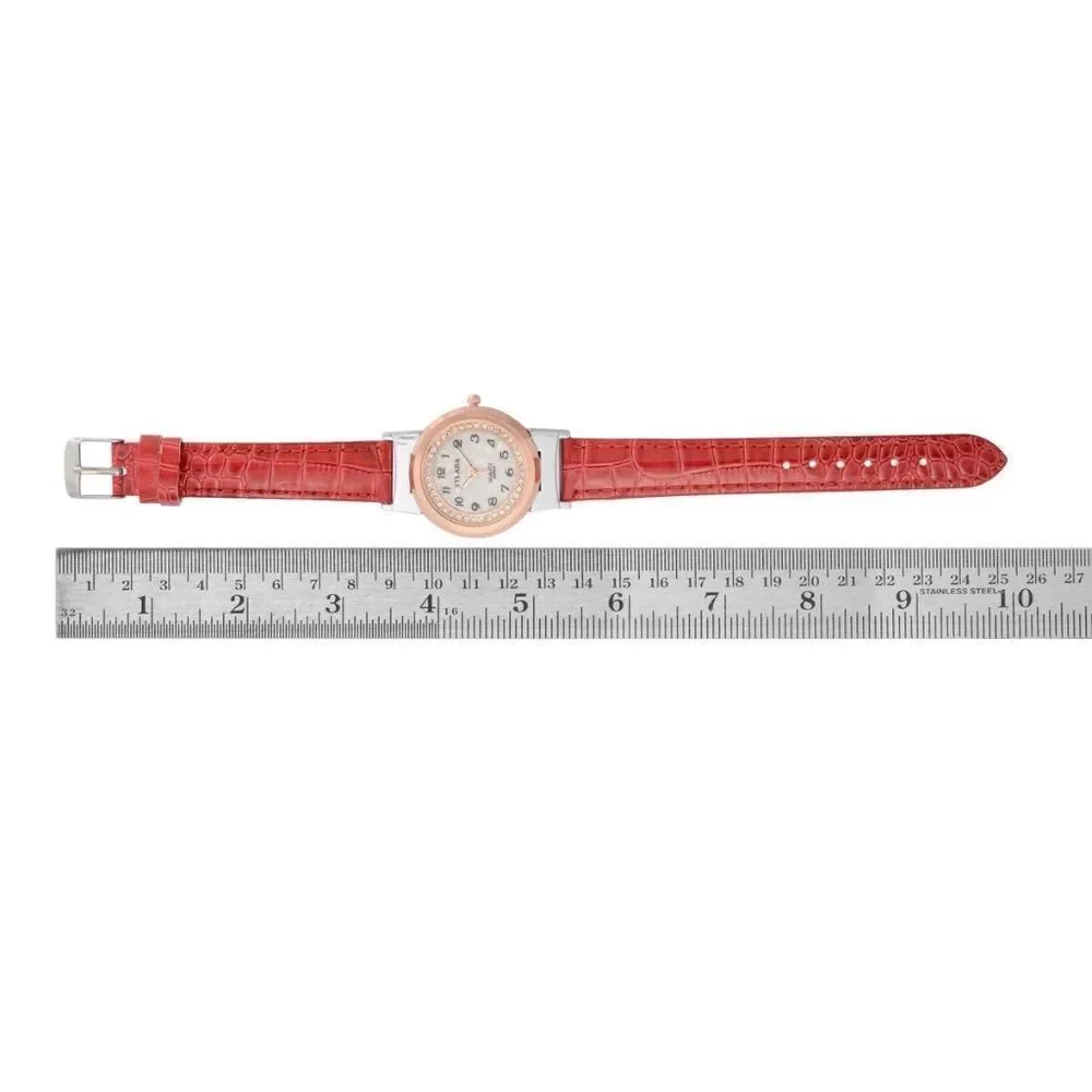 STRADA Watch Austrian Crystal Red Original Box